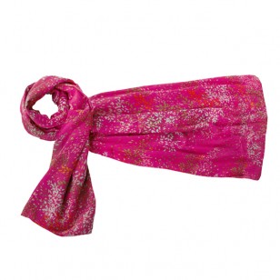 Maxi Foulard unisex mezcla modal y algodón,tamaño 90 x 180 cms,sin flecosfirma DEVOTA &LOMBA,estampado tono rosa fucsia